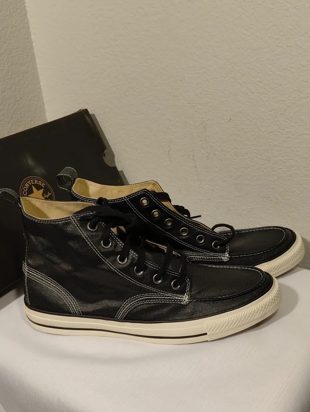 CT Converse Black Leather High-Top Boot